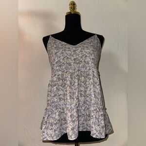 Sienna Sky Floral Camisole - Cream and Blue